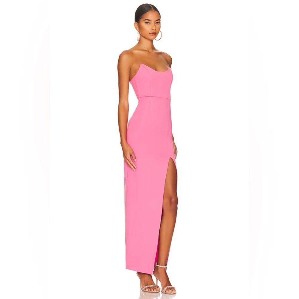 Superdown Ryleigh Strapless Maxi Pink Dress NWT
